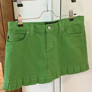 Juicy couture green jean skirt